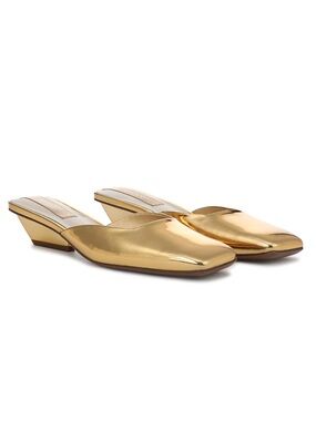 Franco Sarto Nicola Square Toe Mule in Gold, NEW